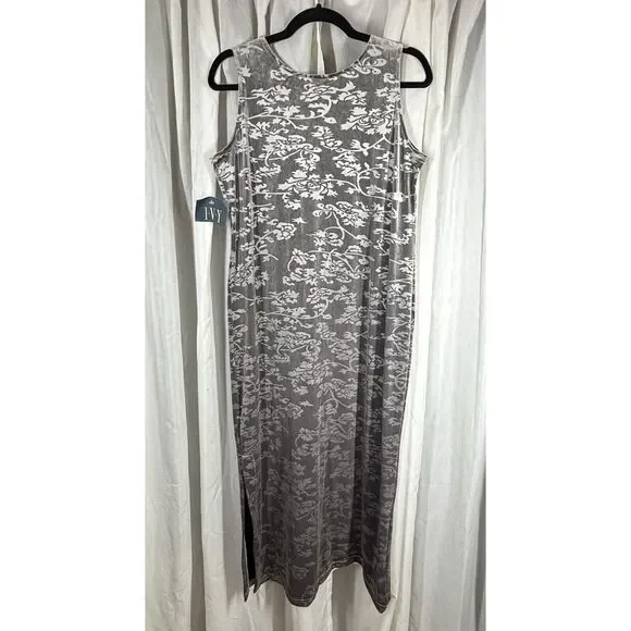 VTG Ivy Opulence Burnout Velour Floral Maxi Dress Womens PL Whimsigoth 90s NWT‎ - Picture 2 of 11